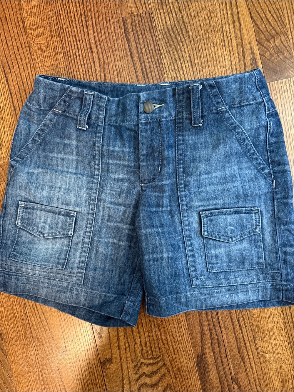 Denim Cargo Pocket Women’s Shorts - Blue